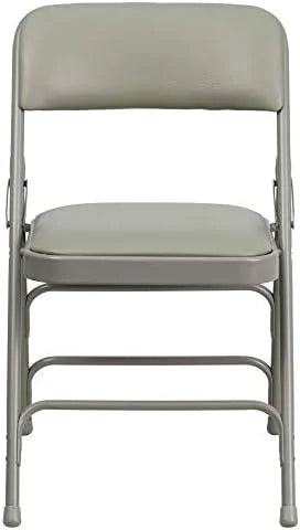 Curved Hinged Chair Braced Series Pack Folding 4 Triple & Metal Vinyl HERCULES Double Gray