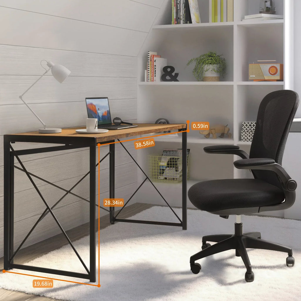 Simple Writing Home Lacoo Office Brown Modern Desk 40 inches Desk, Study