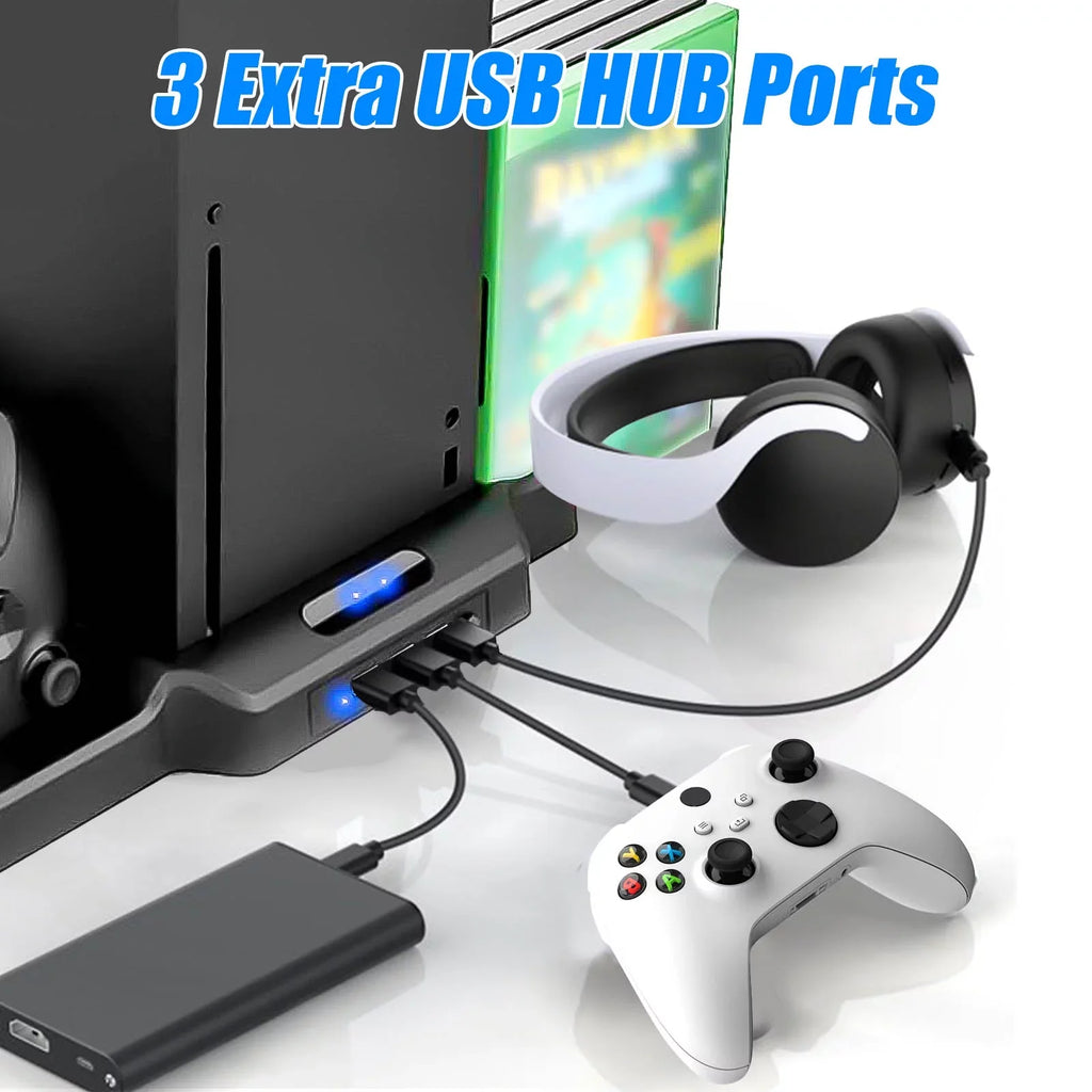 Station Controller S/X Xbox Stand Ports, EEEkit Slots X/S 2 Fit with for Fans, Charging Series Dock USB Dual 3 Cooling Fast Game Xbox Series Vertical Fit 11 Disc with for