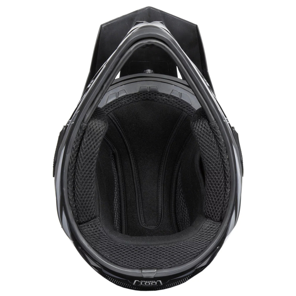 Black-Grey, Approved, Adult XL MX Helmet, FRENZY DOT