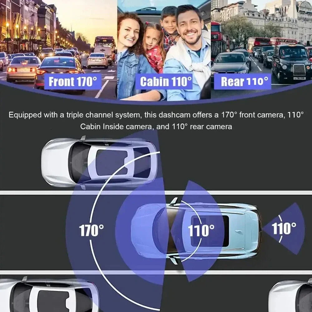 HD G-sensor Recorder Dash Cam Lens Camera 1080P Car Front/Rear/Inside G·PEH Dual Video