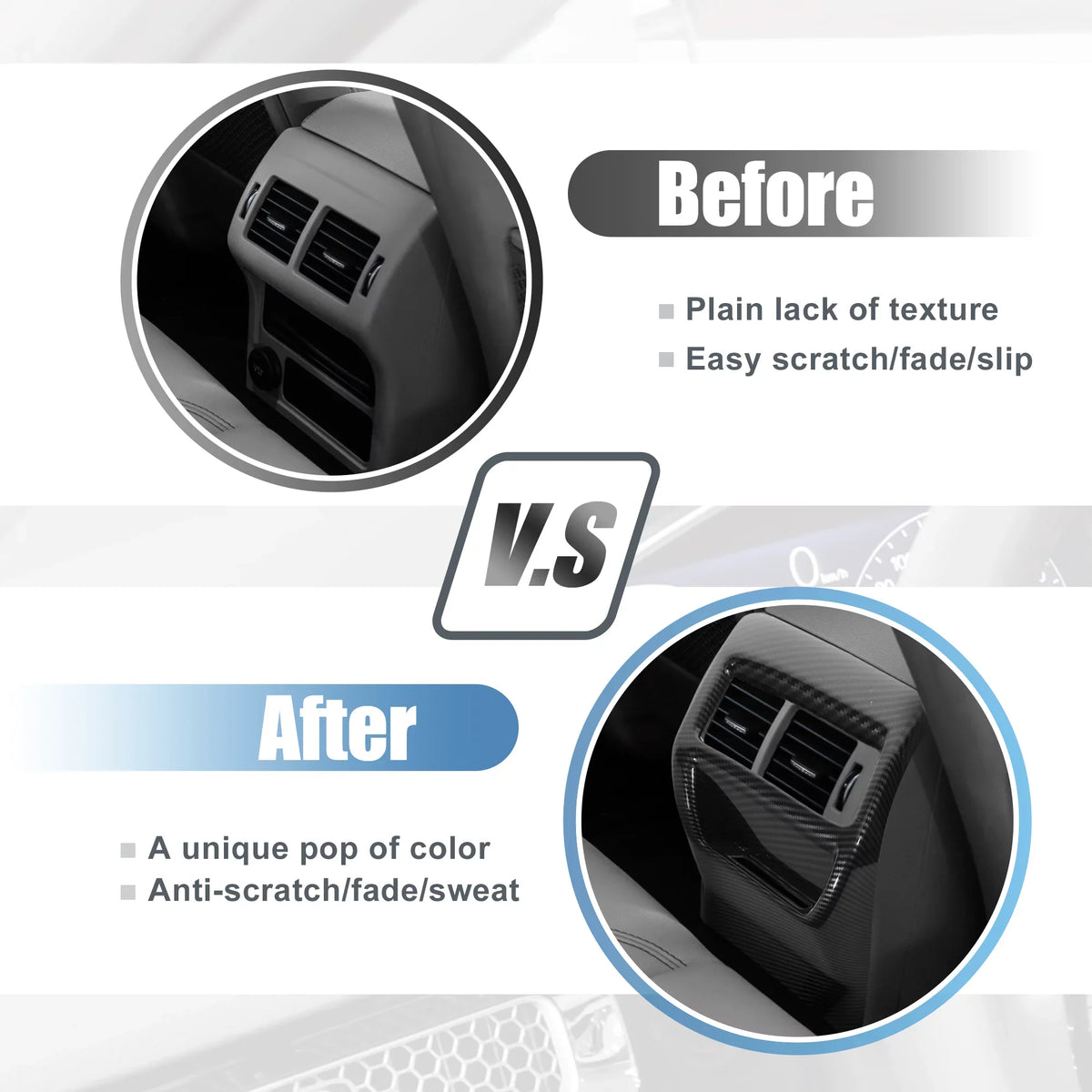 Civic Carbon for Cover Pattern 11th Trims Rear 2022 Armrest Honda Interior A/C Fiber Console Frame Box Vent Rear