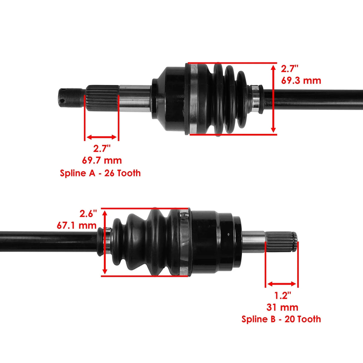Front 2015-2019 Honda TRX420FA6 TRX420FA5 Left Joint 4X4 Axle CV for Rancher 420