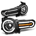 FJ Headlight 08 Cruiser Motoring to Pair 11 LED Lamps Bumper Black/Clear 13 For 2014 DRL+Sequential Turn 2007 DNA Corner HL-LB-FJC07-BK-CL1 Front 10 Toyota 09 Signal 12