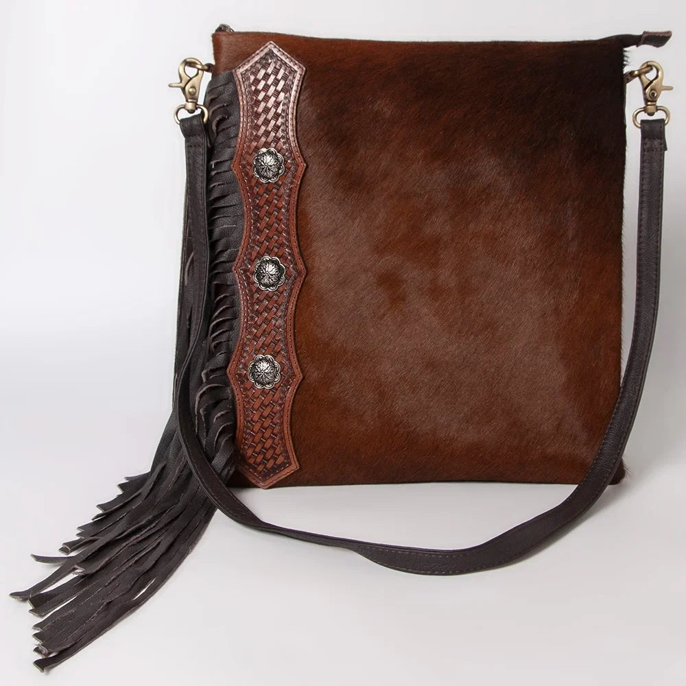 Tooled purse Hand handbag OHLAY HOBO western Genuine Hair-on Leather bag women KB KBK101