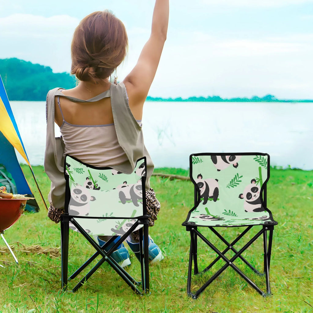 Cartoon Carry 220LBS Fishing Chair Chair Bamboos Bag Support Camping and Portable Panda Lawn with Chair Outdoor to Beach Chair Folding
