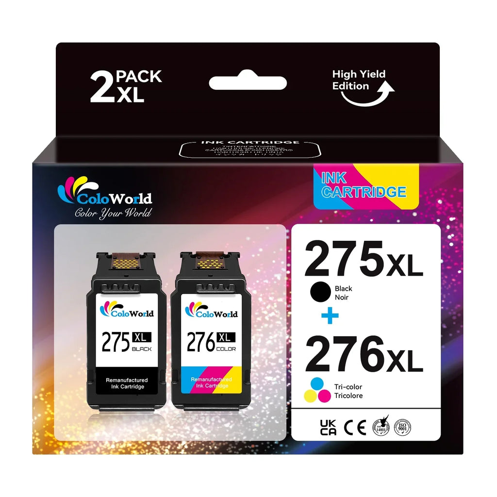 Fir (1 TR4700 275XL 275 Black, 276XL PG-275XL for for Canon Canon Pixma 276 CL-276XL Ink Tri-Color) TS3522 TR4722 TS3500 TS3520 Ink TR4720 for 1 Canon Cartridge