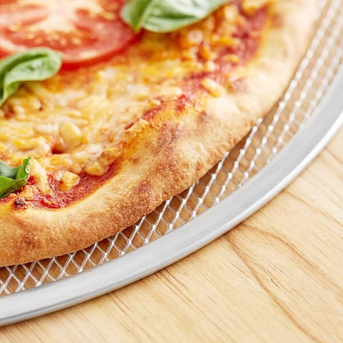 Baking Restaurants Baking Home Screen 2 Pizza 19” for & Round Pan Pizza TrueCraftware- Rim- Seamless Aluminum Tray Kitchen of Bakeware Set Round Pizzeria Screen Tray Pizza