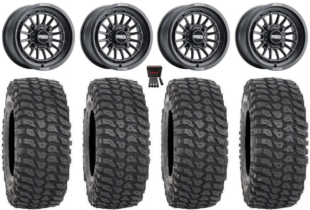 MetalFX Wheels 15" Ranger 1000 Black Tires / 35" XCR350 XP Polaris PRO / 900/1000 Delta XP RZR XP