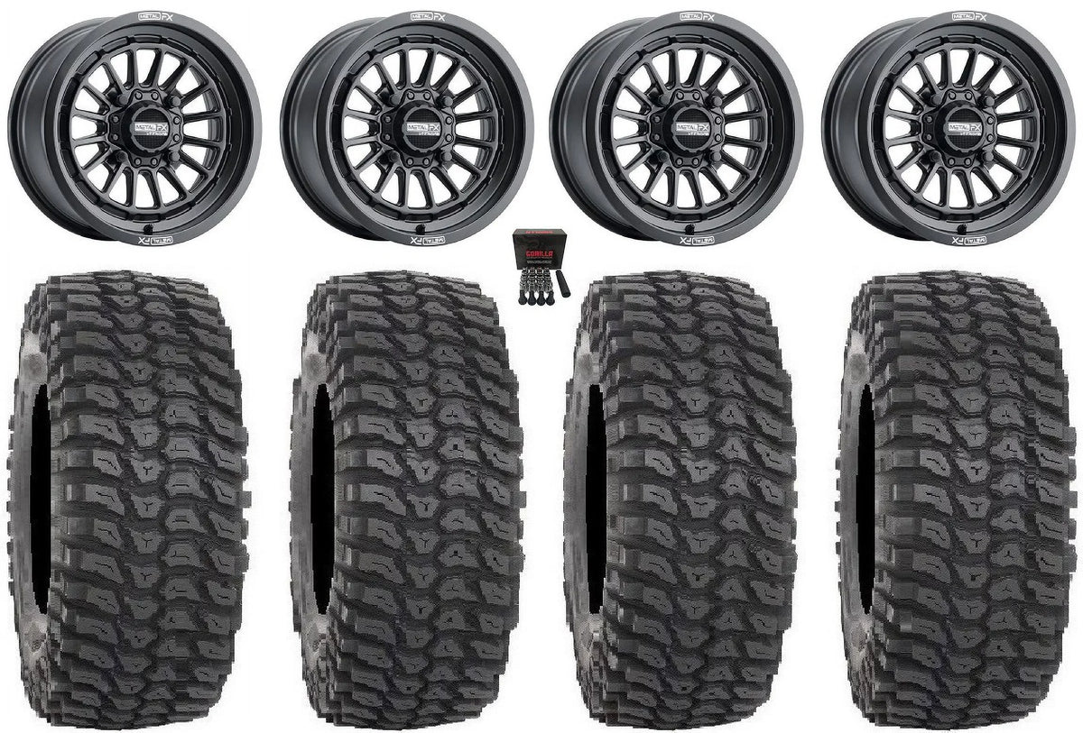 MetalFX Wheels 15" Ranger 1000 Black Tires / 35" XCR350 XP Polaris PRO / 900/1000 Delta XP RZR XP
