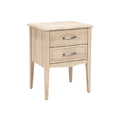 Modern Two-Drawer Wooden Nightstand with Sleek Handles