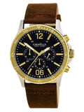 Watch Blue Strap Sport Leather Men's Dial Brown Chronograph 45A135 Caravelle
