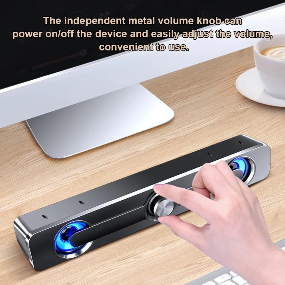 Bass Phone Home PC V-111 Laptop Computer Bar Audio Speaker, Quality Surround Sound Theater-Like Equipment Radirus for Subwoofer Audio Box for USB MP4, Stereo Speaker, Tablet Wired MP3 Powerful