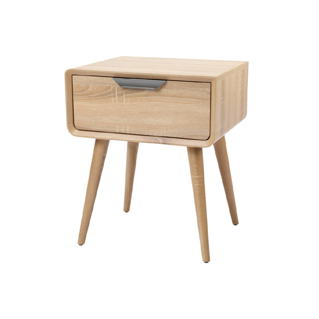 Modern Minimalist Wooden Nightstand with Drawer and Legs
