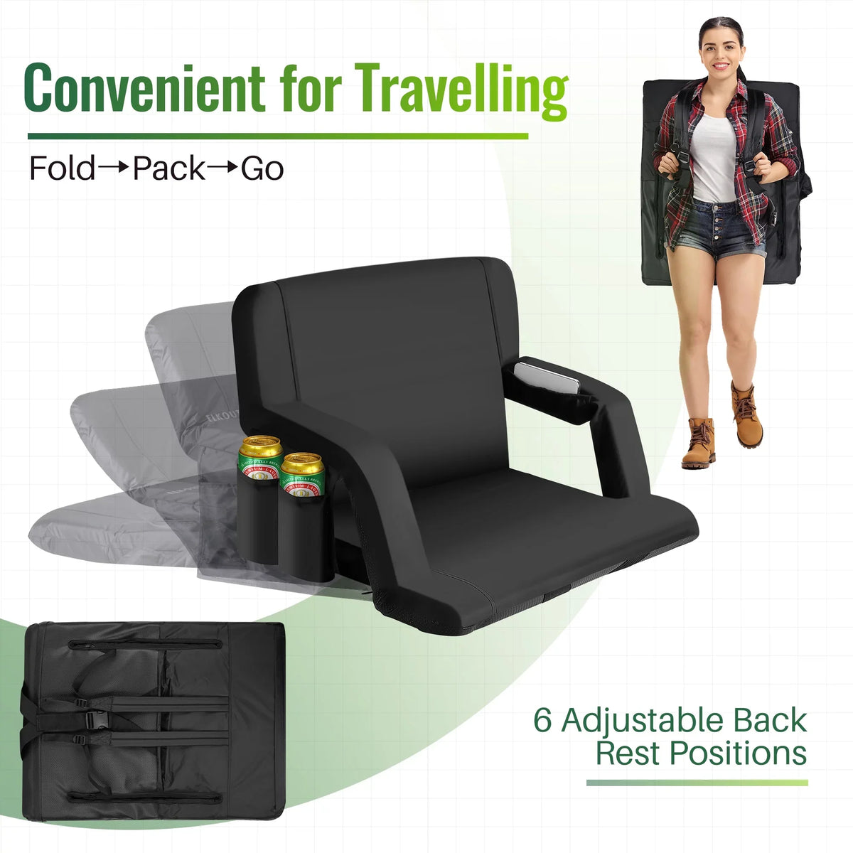 for Wide Bleachers, Lawns, Thicken Bleacher for Backyards Women's Tournament Seat, Pack Soccer National Worcest Chair Stadium 2 Folding Waterproof