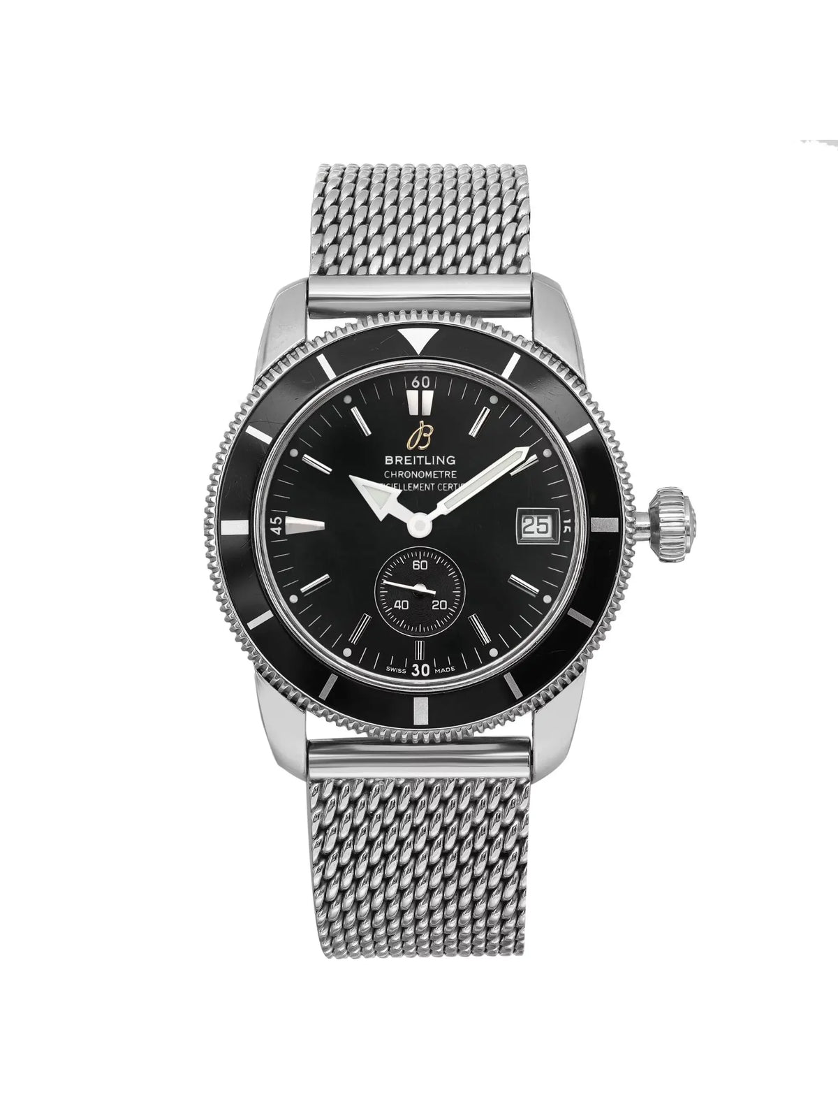 Breitling Watch 38mm SuperOcean Steel A3732024-B869SS Mens Black Dial Heritage