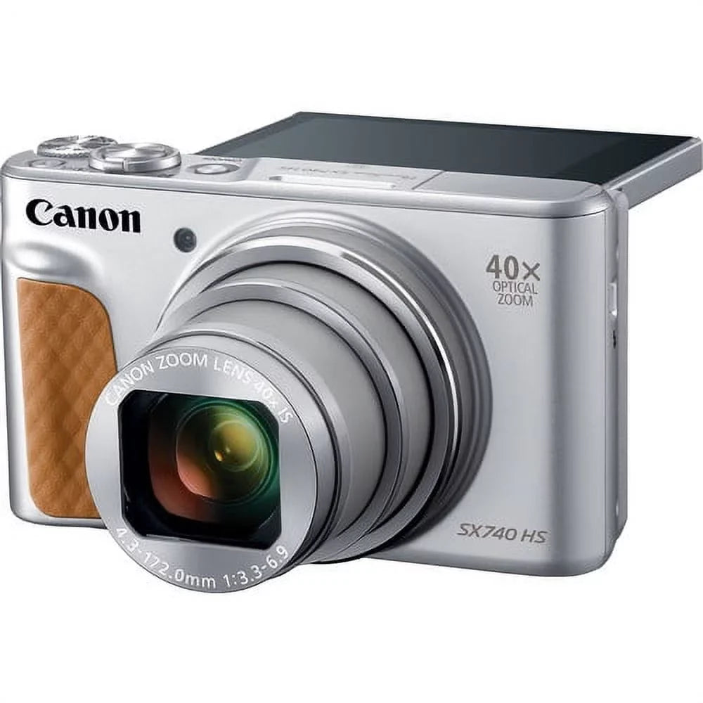 SX740 Tripod, HS SD, (Silver) PowerShot 64GB Canon Digital with More and Camera