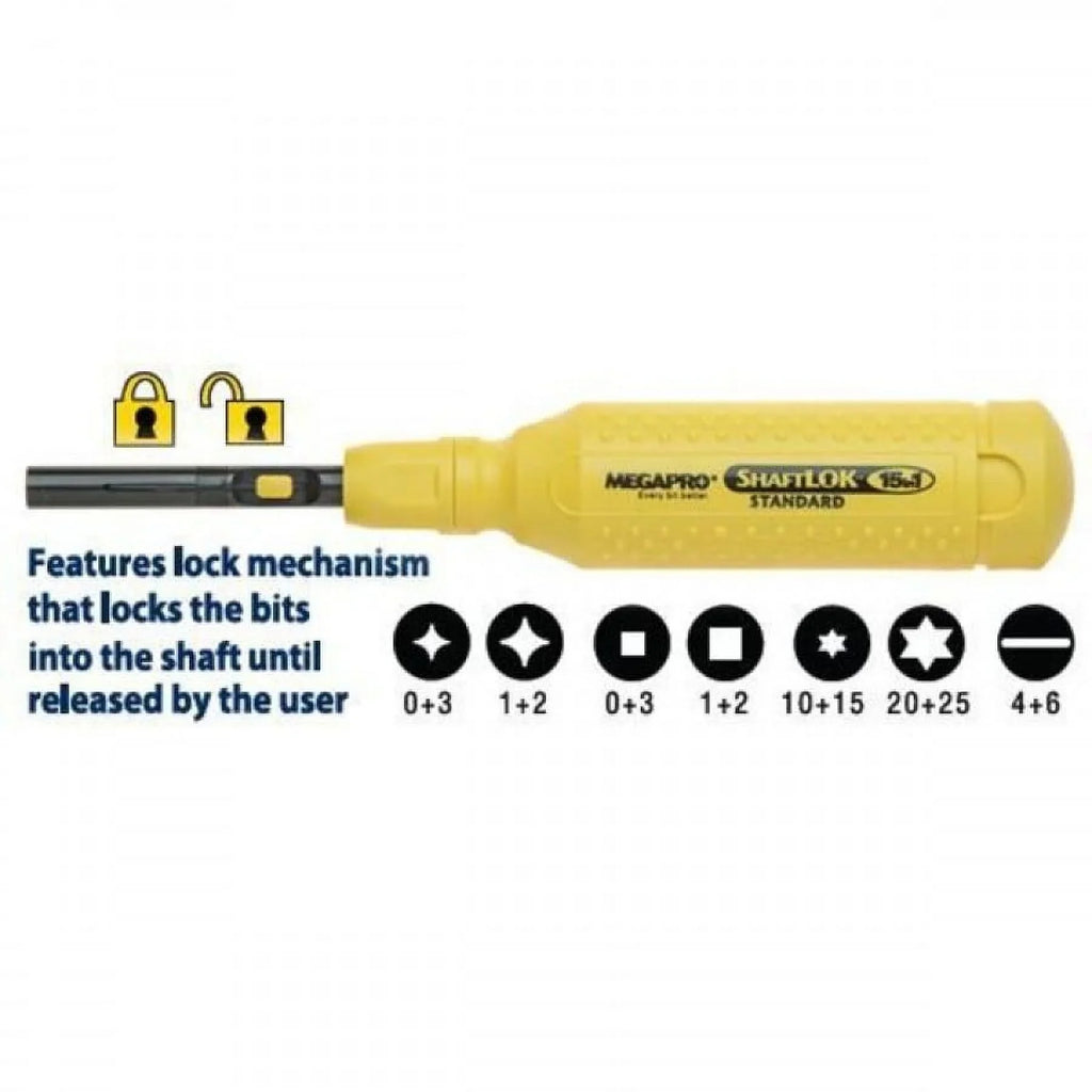 Screwdriver, 6 Multi-Bit 151SL44-B Megapro NumBits