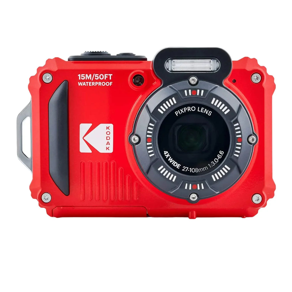 Camera Pixpro Kodak Shockproof (Red) Bundle 16MP 2.7-Inch WPZ2 Waterproof LCD 4x