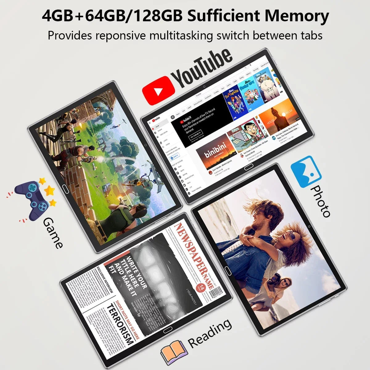 Tablets,64GB 1 Camera,Wi-Fi,Bluetooth,GPS,Black with 128GB Android 11,Tablet 1.6GHz 2 ),6000mAh 4G Octa-Core PC,Dual Keyboard,10 in to inch Tablet Battery,Latest ROM(up Expand Cellular