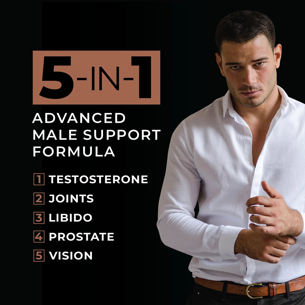Boost, Support, Men's Health Testosterone Energy Nutrition Prostate, to 5-in-1 Libido, Booster Joint Vision Test Capsules) and Metis - Joint Health JXT5 Supplement and (90 and - Improve