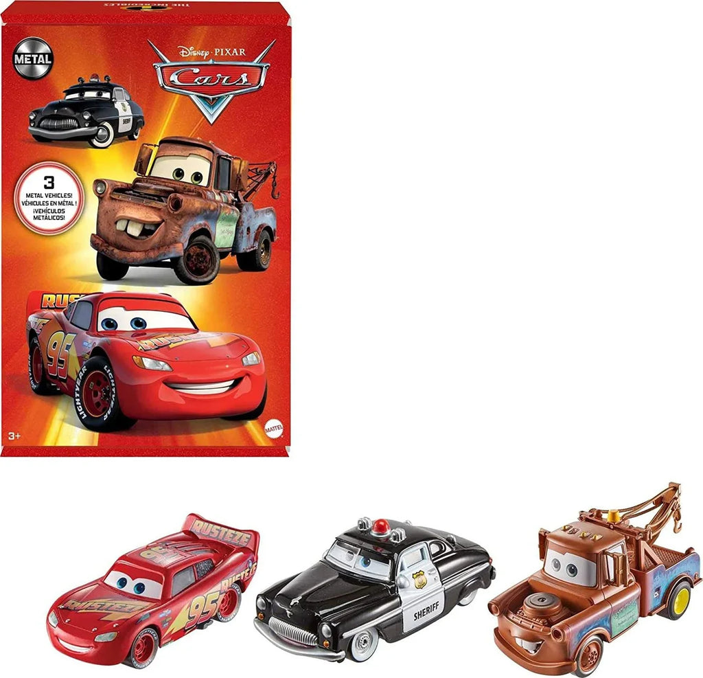 Lightning / Cars Pixar Diecast Disney Mater 3 & 3-Pack Cars Sheriff, McQueen