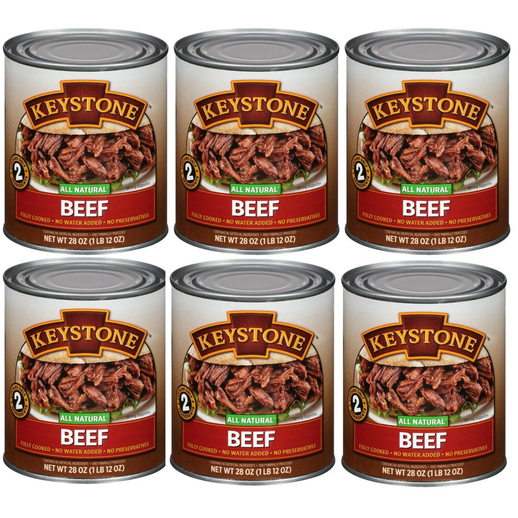 to of (24 oz Natural All 28 Can For 24 Survival and Backpacking Beef Eat- Camping Pack) Emergency Food Cans Ready Keystone Pack Hiking