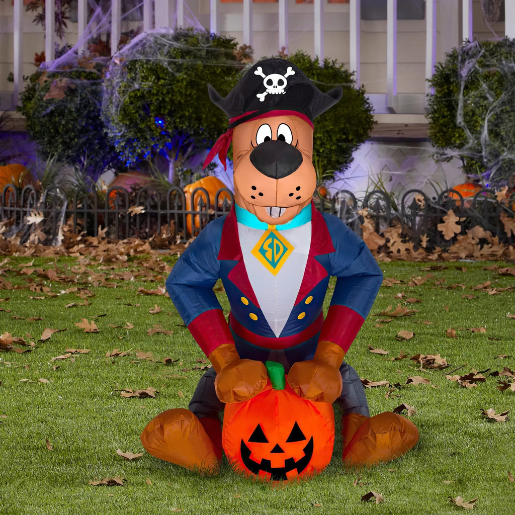 3 as Scooby WB, Multicolored ft Airblown Gemmy Inflatable Tall, Pirate