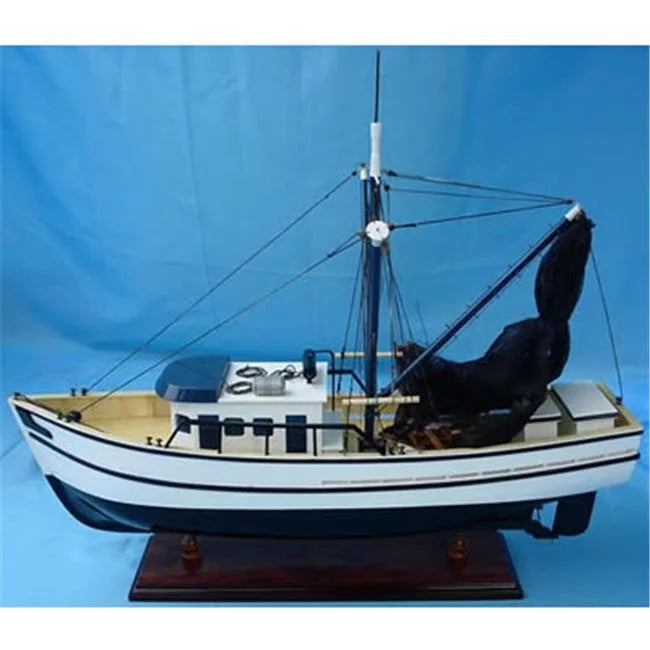 x Modern Model Wood Boat Boat Handicrafts - Natural Old 19in. 25in. Shrimp 5in. x