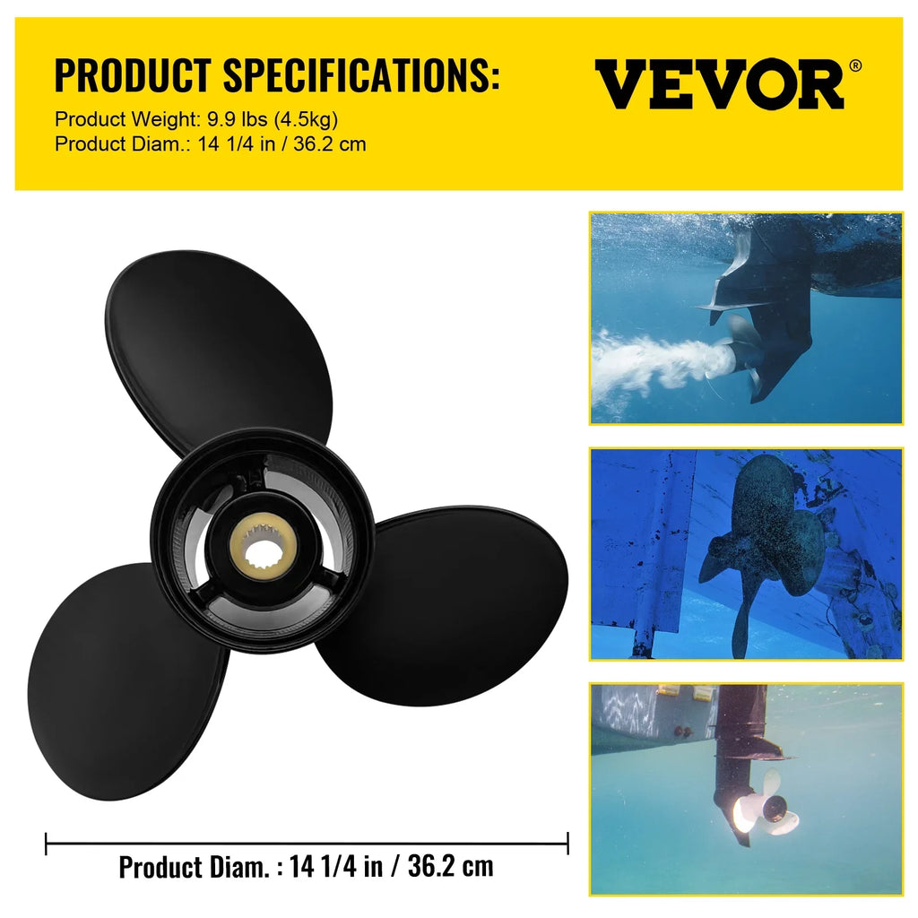 Propeller, Outboard Volvo OEM Penta Sterndrives Aluminium for Right-handed SX Outboard 14 21" x Boat VEVOR 1/4 Teeth 3-Blade Compatible Replace Engine, Spline Propeller, & 3817469, 19 Propeller