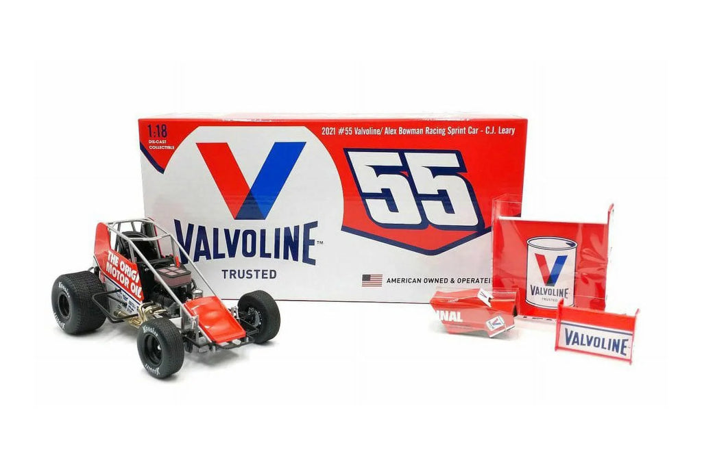 C.J. "Valvoline" Diecast Car, Car 1/18 Leary #55 - - A1809515 Acme Sprint scale Winged 2021