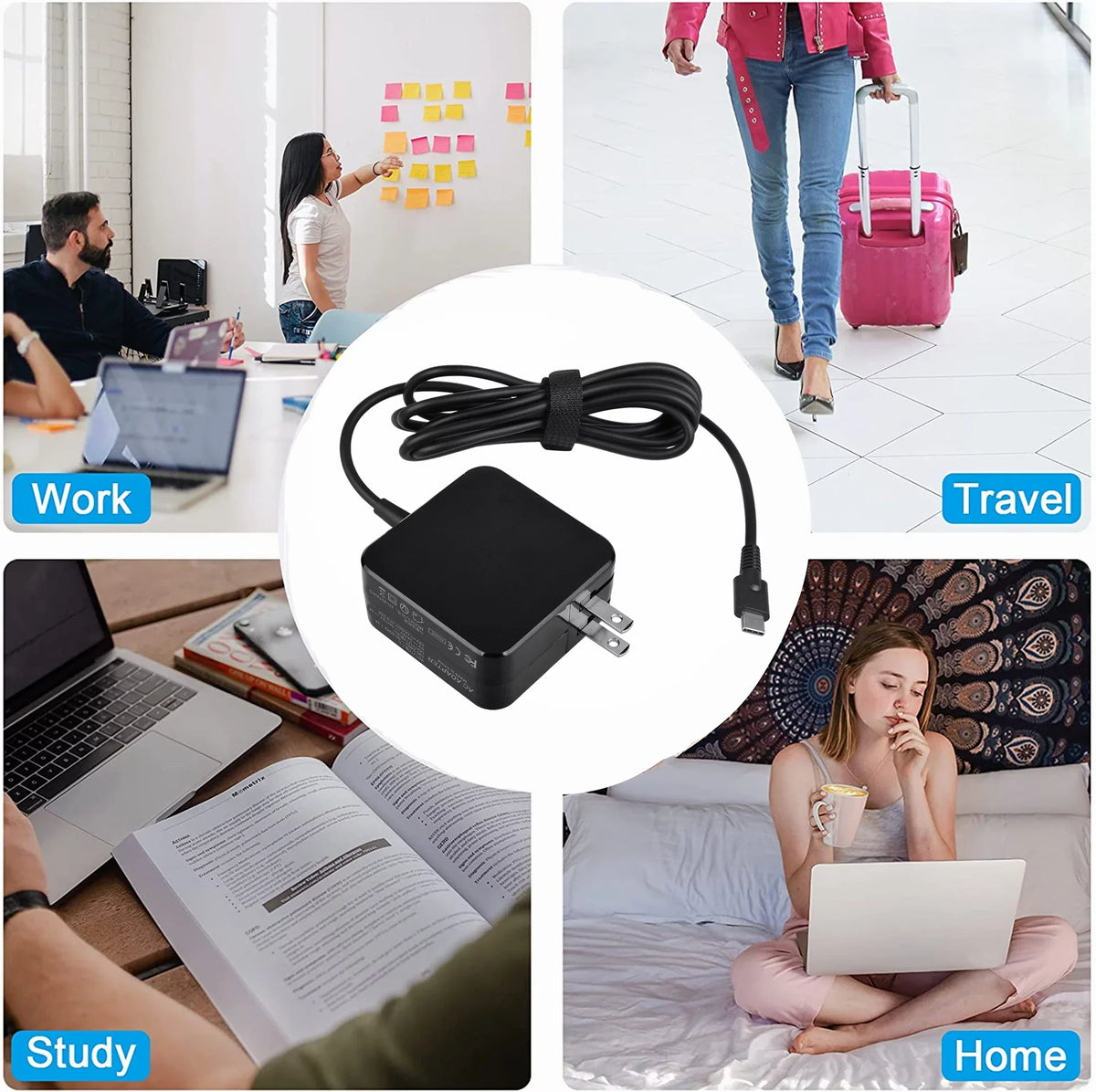 Type 45W for Replacement Compatible AC 2nd KONKIN Lenovo Charger 81QB BOO Chromebook 100e 81MA Adapter Gen USB-C