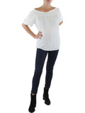 the Ruched Womens Shoulder Tommy Off Hilfiger Blouse