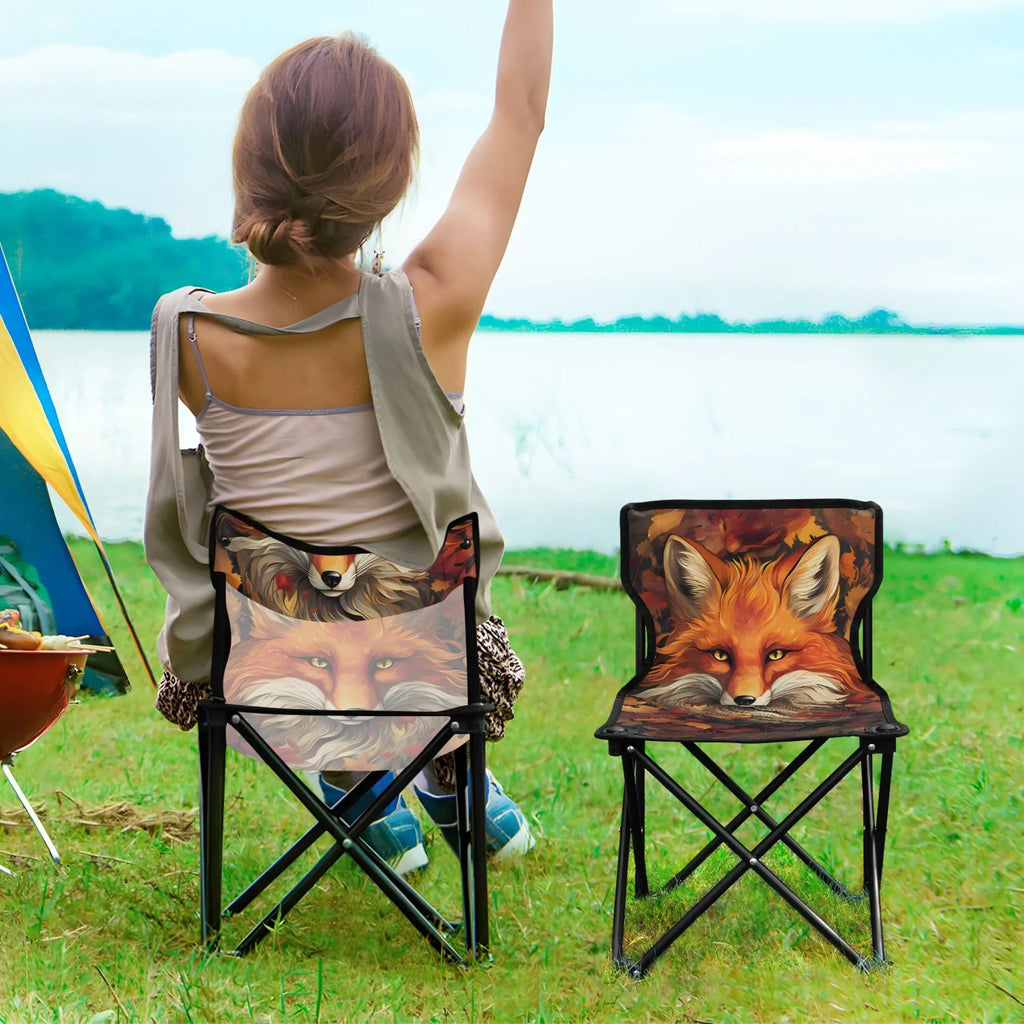 Support Autumn Chair Camping Outdoor Beach Chair Portable Fishing Chair to Leaves Folding Chair with with 220LBS Lawn Fox Bag Carry