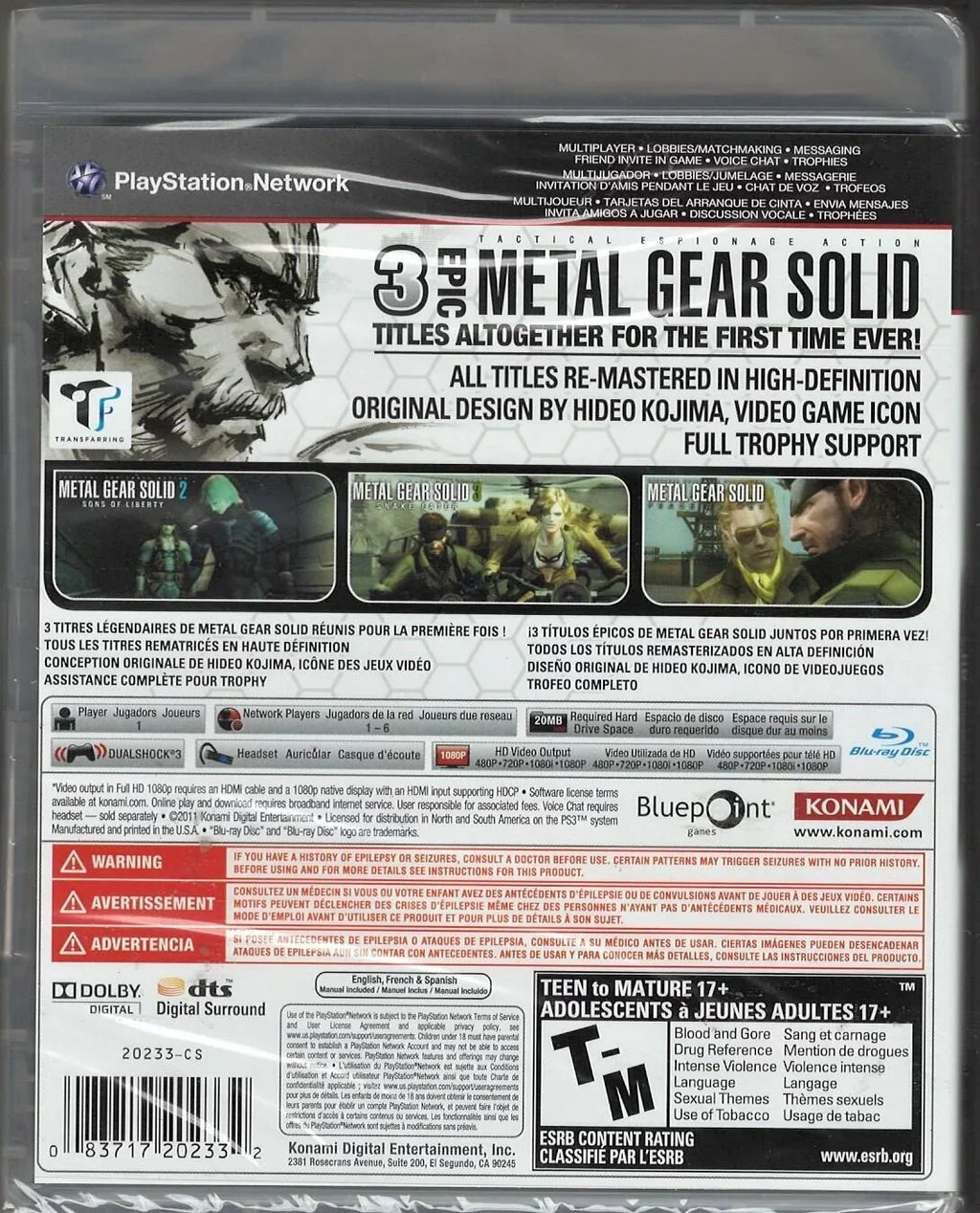 (Brand PS3 Metal New Gear Factory US HD Version) Collection Solid Playsta Sealed