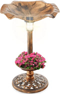 Bath Accents Lighted Garden Bronze Pedestal Integrated Panel, Solar Fountain Outdoor For W/Planter, Lawn, Scroll Decoration -