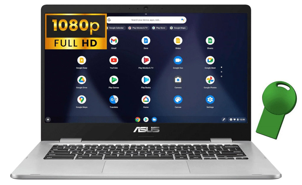 N3350 (Renewed) 802.11AC RAM, Type-C, Asus WiFi, FHD eMMC, OS 14" Chrome 8GB C423NA 64GB LPDDR4 Processor, Celeron Bluetooth, Intel Silver, Laptop USB Chromebook Computer, 14