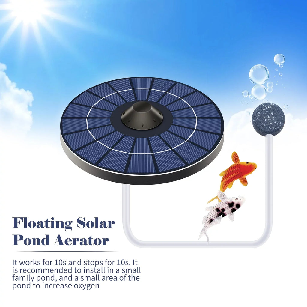 and Water Pump for Aerator Pond Hose Aerator Mixfeer Bubble Pond Solar Oxygen Stone Oxygenator With Air Birdbath Fish Fountain Small Pond Water Circulation