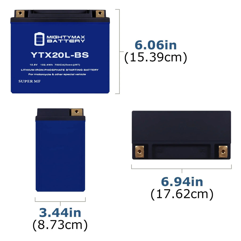 94-07 Battery Lithium GTX SeaDoo RXP Replacement 4-TEZ, compatible All YTX20L-BS with Models
