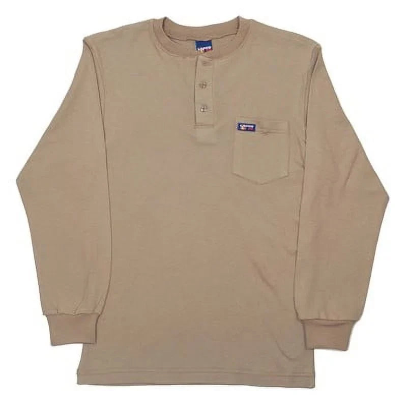Cal Long Lapco Shirt, Henley (1 FR Khaki, 8.9 Small Flame-Resistant Sleeve Unit) FR