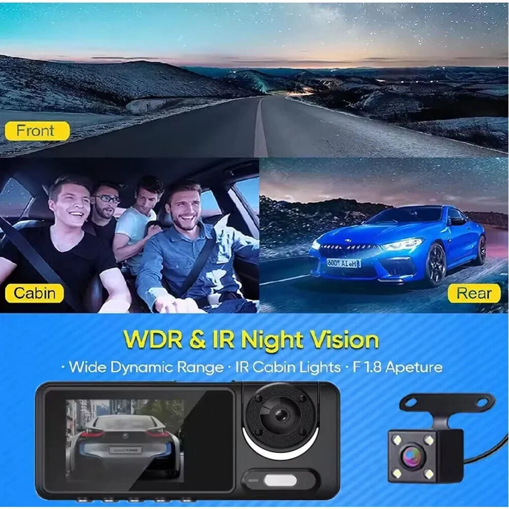 HD G-sensor Recorder Dash Cam Lens Camera 1080P Car Front/Rear/Inside G·PEH Dual Video
