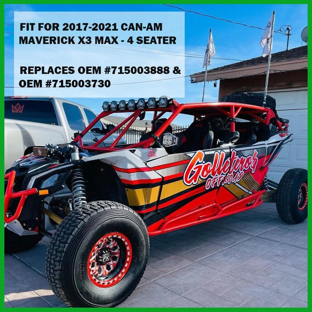 Rock Can-Am Sliders Bars for Nerf Max ELITEWILL 2017-2021 Seater X3 Maverick RED - 4