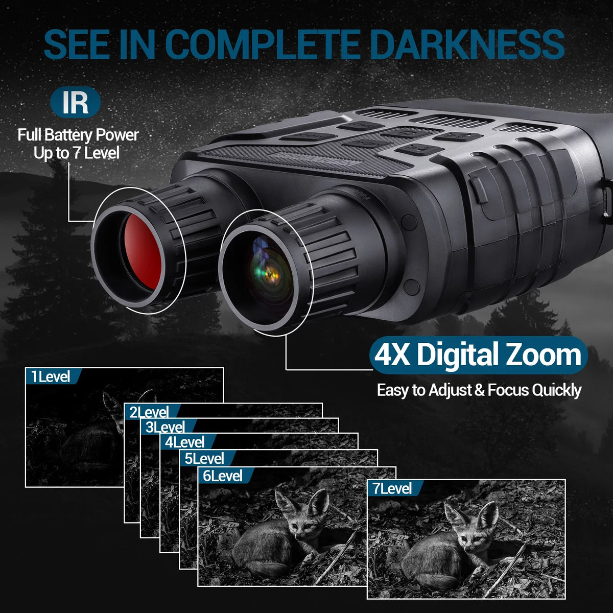 Goggles Vision Video from BEBANG Night HD Viewing Night 984ft/300m with 32GB Infrared Vision Binoculars, and Modes, Card, Photo