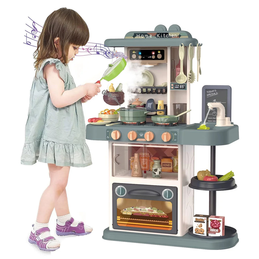 Set 43 of Girls Kitchen Kids Play Simulation Playset 28.3" Toy Pcs and Play Christmas Lights PayUSD Boys Sounds for Green Toys Kitchen Kids Spray with with Toddlers Realistic Birthday, Pretend for