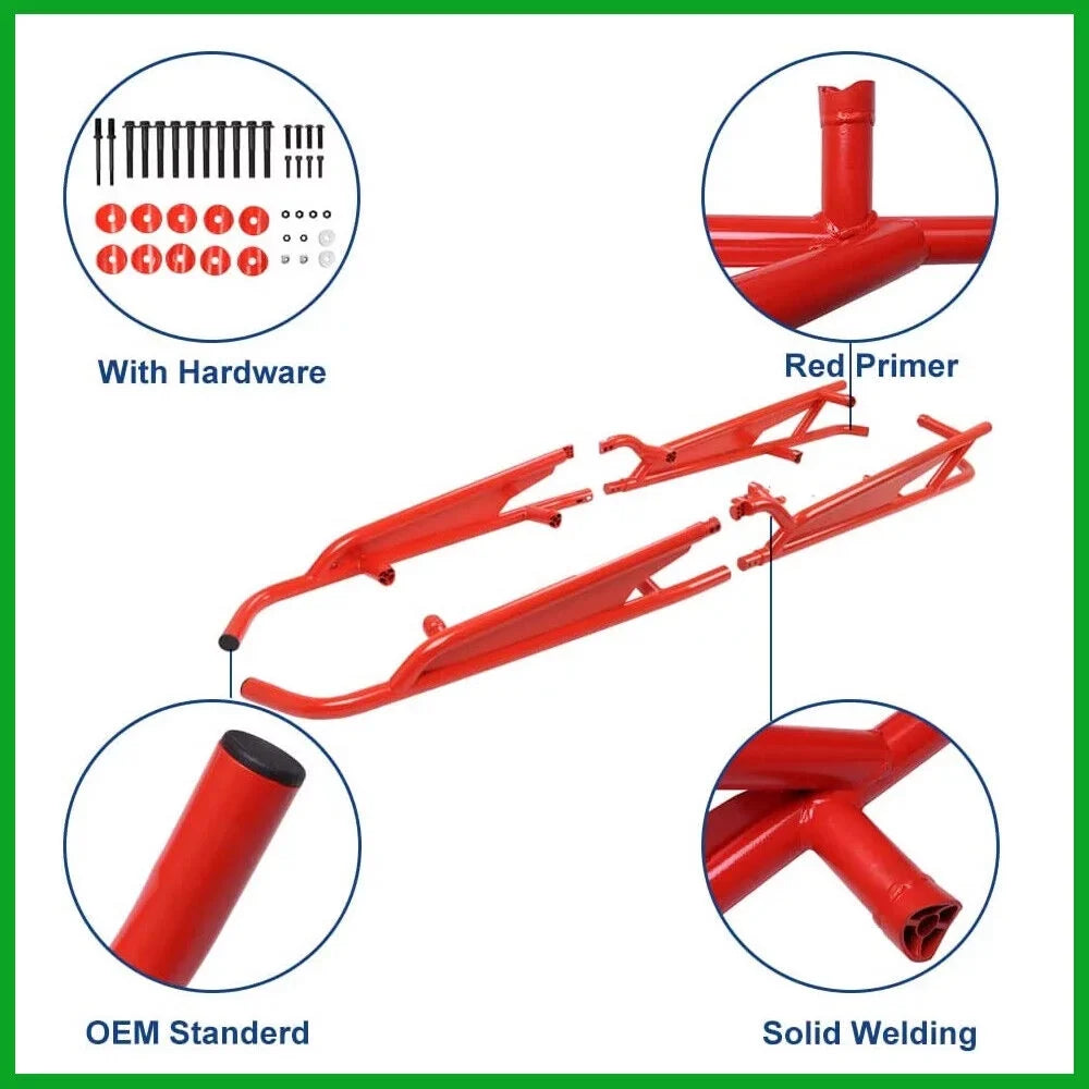 Rock Can-Am Sliders Bars for Nerf Max ELITEWILL 2017-2021 Seater X3 Maverick RED - 4
