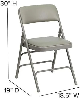 Curved Hinged Chair Braced Series Pack Folding 4 Triple & Metal Vinyl HERCULES Double Gray