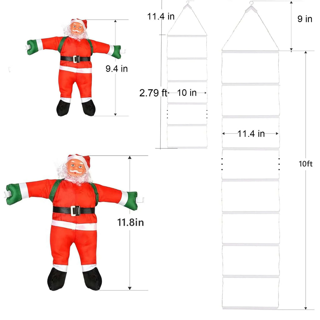 Wall 10.5 with Waterroof Xmas Tree Garden Lights Xmas for Home Christmas Climbling Led Decor Roof ft Outdoor Lights Lava Santa Porch Lights Ladder Claus