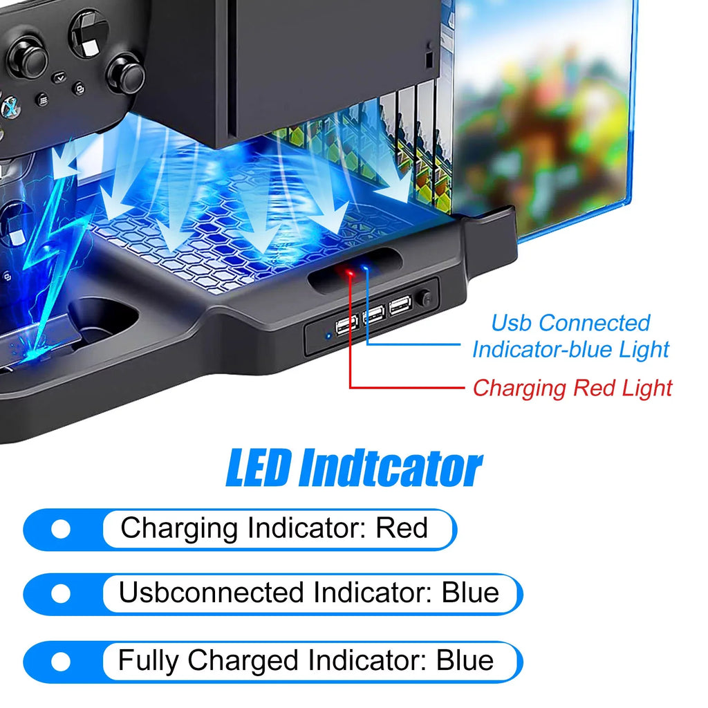 Station Controller S/X Xbox Stand Ports, EEEkit Slots X/S 2 Fit with for Fans, Charging Series Dock USB Dual 3 Cooling Fast Game Xbox Series Vertical Fit 11 Disc with for