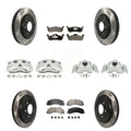 Semi-Metallic For Auto Lincoln Caliper Brake Coated Navigator KCD-100317P Kit Rotors Drilled (10Pc) Front Ford 2010-2017 Rear Slotted And Expedition Transit Disc Pads