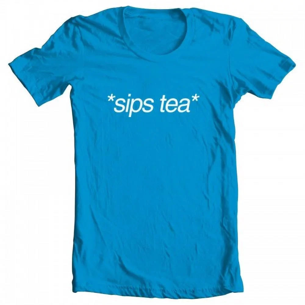 Meme Artwork Large Women's TEEZ Inspired Tea Kermit T-shirt Turquoise Original by Sips GEEK